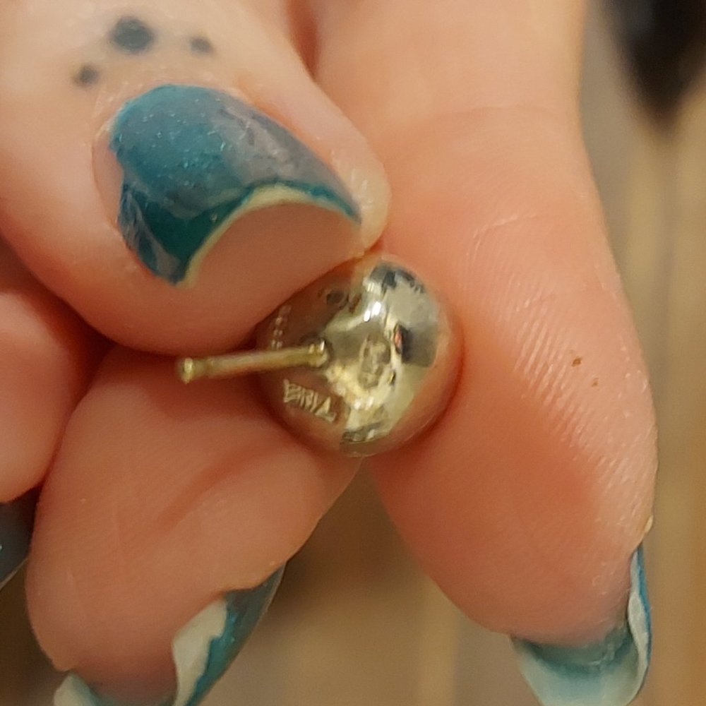 Mexican 925 Silver Round Ball Stud Earrings - Picture 6 of 8